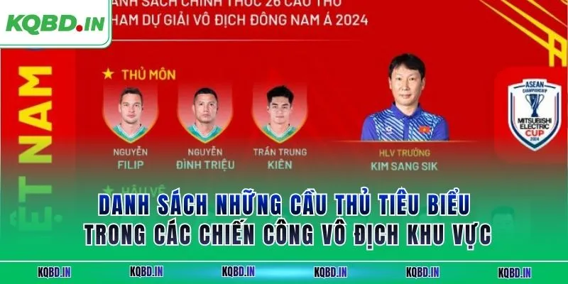 Vô Địch ĐNA 31 Danh sách những cầu thủ tiêu biểu trong các chiến công vô địch khu vực